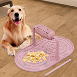 Maxbell Dogs Licking Pad Dish Detachable Feeding Feeder Nonslip Waterproof for Cat Pink