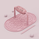 Maxbell Dogs Licking Pad Dish Detachable Feeding Feeder Nonslip Waterproof for Cat Pink