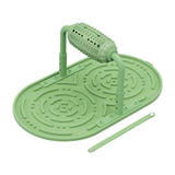 Maxbell Dogs Licking Pad Dish Detachable Feeding Feeder Nonslip Waterproof for Cat Green