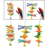 Maxbell Bird Chewing Toy Hanging Swing Training Parrot Toys for Finches Cockatoos A