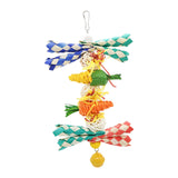 Maxbell Bird Chewing Toy Hanging Swing Training Parrot Toys for Finches Cockatoos B