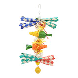 Maxbell Bird Chewing Toy Hanging Swing Training Parrot Toys for Finches Cockatoos B