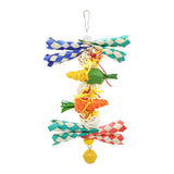 Maxbell Bird Chewing Toy Hanging Swing Training Parrot Toys for Finches Cockatoos B