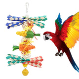 Maxbell Bird Chewing Toy Hanging Swing Training Parrot Toys for Finches Cockatoos B