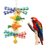 Maxbell Bird Chewing Toy Hanging Swing Training Parrot Toys for Finches Cockatoos B