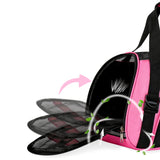 Maxbell Fashion Pet Carrier Bag Adjustable Shoulder Strap Breathable Mesh Portable L Pink