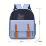 Maxbell Cat Carrier Backpack for Cat & Small Dog Breathable for Outdoor Outing Blue