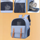 Maxbell Cat Carrier Backpack for Cat & Small Dog Breathable for Outdoor Outing Blue