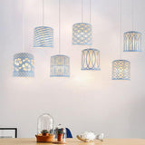 Maxbell Pastoral Style Pendant Lamp Shade Chandelier Cover Metal Cage Lampshade Flowery