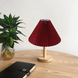 Maxbell 25cm Pleated Lampshade Cloth Replacement for Dining Room Cafe Ornaments Red