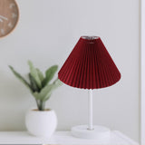 Maxbell 25cm Pleated Lampshade Cloth Replacement for Dining Room Cafe Ornaments Red