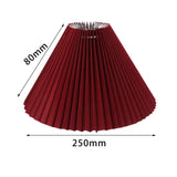 Maxbell 25cm Pleated Lampshade Cloth Replacement for Dining Room Cafe Ornaments Red