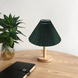 Maxbell 25cm Pleated Lampshade Cloth Replacement for Dining Room Cafe Ornaments Dark Green