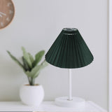 Maxbell 25cm Pleated Lampshade Cloth Replacement for Dining Room Cafe Ornaments Dark Green