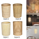 Maxbell Classic Rattan Lamp Shade Pendant Light Cover for Home Living Room Bedroom Style A