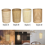 Maxbell Classic Rattan Lamp Shade Pendant Light Cover for Home Living Room Bedroom Style A