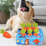 Maxbell Garden Carrot Plush Toy Encourage Foraging Skills for Dogs Cats Molars Toy Blue