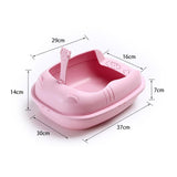 Maxbell Pet Litter Tray Durable Sand Box Container Splashproof Toilet Cat Litter Box Pink