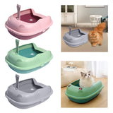 Maxbell Pet Litter Tray Durable Sand Box Container Splashproof Toilet Cat Litter Box Pink