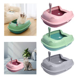 Maxbell Pet Litter Tray Durable Sand Box Container Splashproof Toilet Cat Litter Box Pink