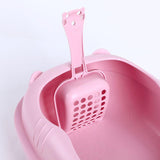 Maxbell Pet Litter Tray Durable Sand Box Container Splashproof Toilet Cat Litter Box Pink