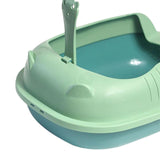 Maxbell Pet Litter Tray Durable Sand Box Container Splashproof Toilet Cat Litter Box Green