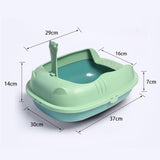 Maxbell Pet Litter Tray Durable Sand Box Container Splashproof Toilet Cat Litter Box Green