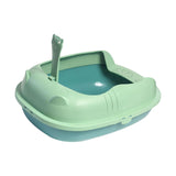 Maxbell Pet Litter Tray Durable Sand Box Container Splashproof Toilet Cat Litter Box Green