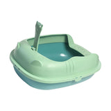 Maxbell Pet Litter Tray Durable Sand Box Container Splashproof Toilet Cat Litter Box Green