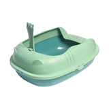 Maxbell Pet Litter Tray Durable Sand Box Container Splashproof Toilet Cat Litter Box Green