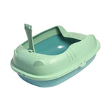 Maxbell Pet Litter Tray Durable Sand Box Container Splashproof Toilet Cat Litter Box Green