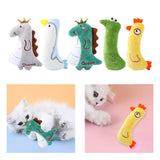 Maxbell Cat Catnip Toy Gift Kitten Interactive Plush Toy Bite Resistant Chewing Toy Gray Dinosaur 11.5cm