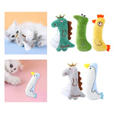 Maxbell Cat Catnip Toy Gift Kitten Interactive Plush Toy Bite Resistant Chewing Toy Gray Dinosaur 11.5cm