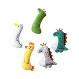 Maxbell Cat Catnip Toy Gift Kitten Interactive Plush Toy Bite Resistant Chewing Toy Gray Dinosaur 11.5cm