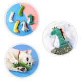 Maxbell Cat Catnip Toy Gift Kitten Interactive Plush Toy Bite Resistant Chewing Toy Gray Dinosaur 11.5cm