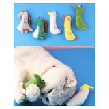 Maxbell Cat Catnip Toy Gift Kitten Interactive Plush Toy Bite Resistant Chewing Toy Gray Dinosaur 11.5cm