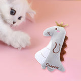 Maxbell Cat Catnip Toy Gift Kitten Interactive Plush Toy Bite Resistant Chewing Toy Gray Dinosaur 11.5cm