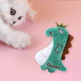 Maxbell Cat Catnip Toy Gift Kitten Interactive Plush Toy Bite Resistant Chewing Toy GreenDinosaur 11.5cm