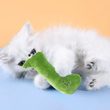 Maxbell Cat Catnip Toy Gift Kitten Interactive Plush Toy Bite Resistant Chewing Toy Green Snake 12cm