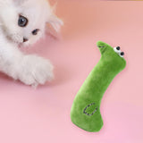 Maxbell Cat Catnip Toy Gift Kitten Interactive Plush Toy Bite Resistant Chewing Toy Green Snake 12cm