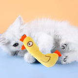 Maxbell Cat Catnip Toy Gift Kitten Interactive Plush Toy Bite Resistant Chewing Toy YellowChicken 12.5cm