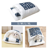 Maxbell Cat Bed Semienclosed Cat House Cat Sleeping Bag for Cats and Small Dog S