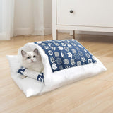 Maxbell Cat Bed Semienclosed Cat House Cat Sleeping Bag for Cats and Small Dog M