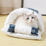 Maxbell Cat Bed Semienclosed Cat House Cat Sleeping Bag for Cats and Small Dog M