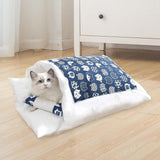 Maxbell Cat Bed Semienclosed Cat House Cat Sleeping Bag for Cats and Small Dog L