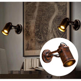 Maxbell Industrial Wall Sconce Angle Adjustable Wall Light Wall Mount for Cafe Rust Color