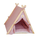 Maxbell Soft Pet Tent Nest Nonslip Puppy Warm Cave with Pad Washable Basket Winter Pink
