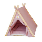 Maxbell Soft Pet Tent Nest Nonslip Puppy Warm Cave with Pad Washable Basket Winter Pink