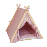Maxbell Soft Pet Tent Nest Nonslip Puppy Warm Cave with Pad Washable Basket Winter Pink