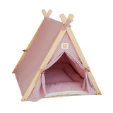 Maxbell Soft Pet Tent Nest Nonslip Puppy Warm Cave with Pad Washable Basket Winter Pink